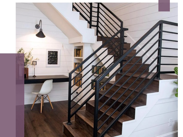 Перила для лестницы в доме в Батайске от 7338 руб. — ПРОЛЁТ-Бтс