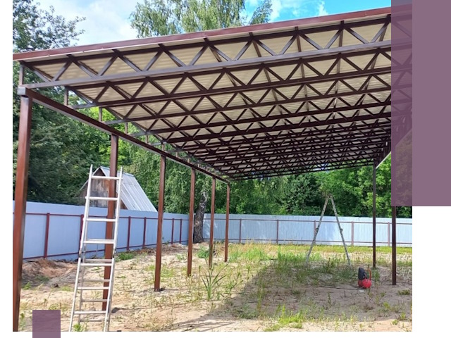 Односкатные навесы под ключ в Батайске — изготовление и монтаж