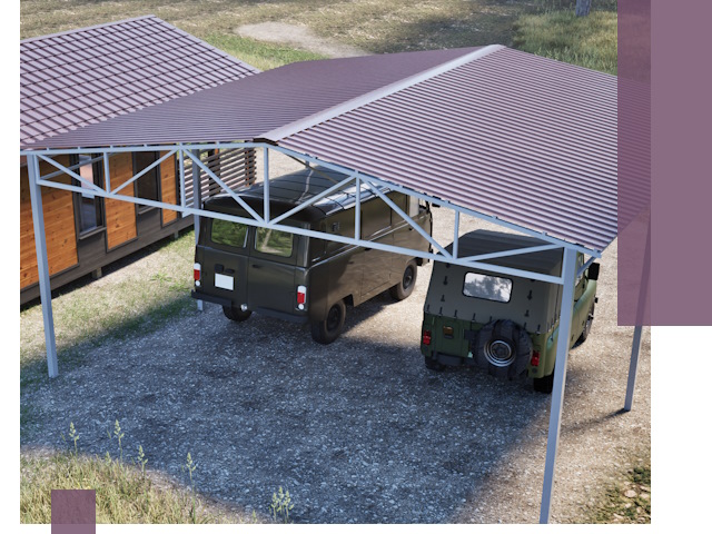 Двускатные навесы под ключ в Батайске — изготовление и монтаж