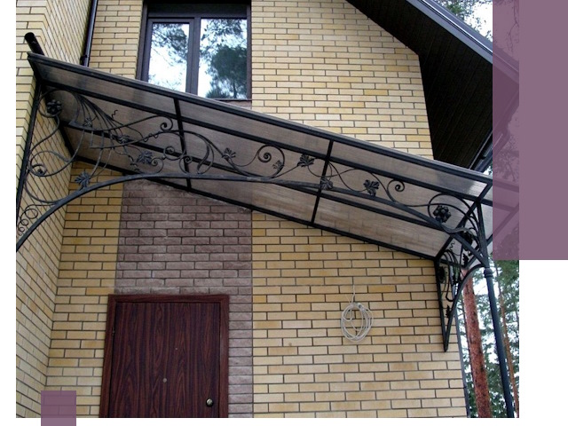 Односкатные козырьки из металла под ключ в Батайске