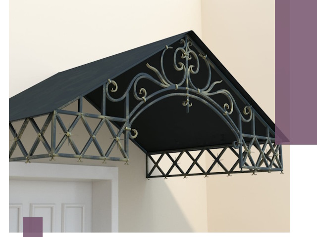 Двускатные металлические козырьки под ключ в Батайске